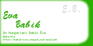 eva babik business card